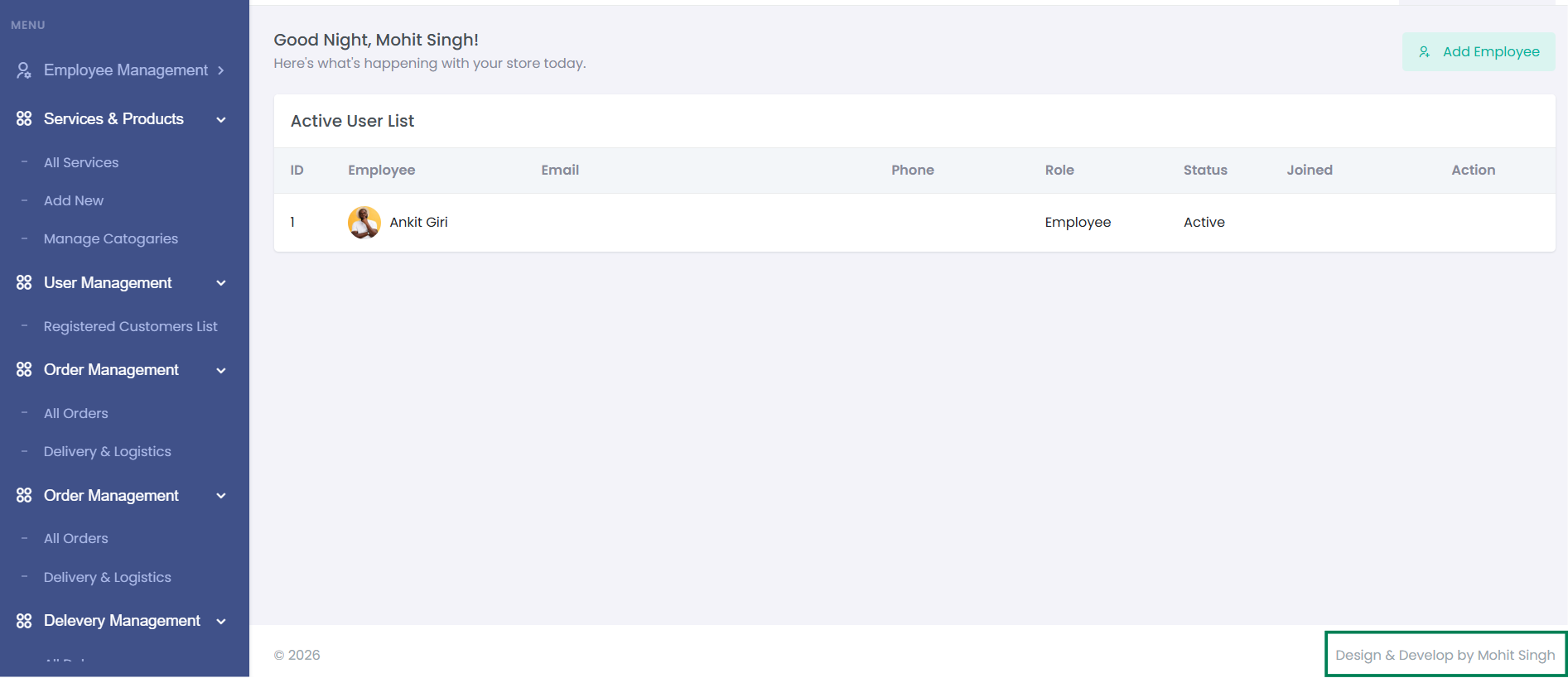 Admin Dashboard